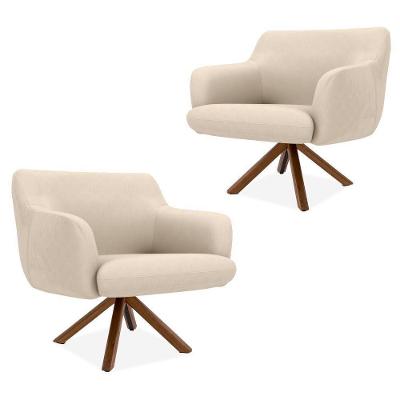 Kit 02 Poltronas Jade D02 Veludo Liso C-309