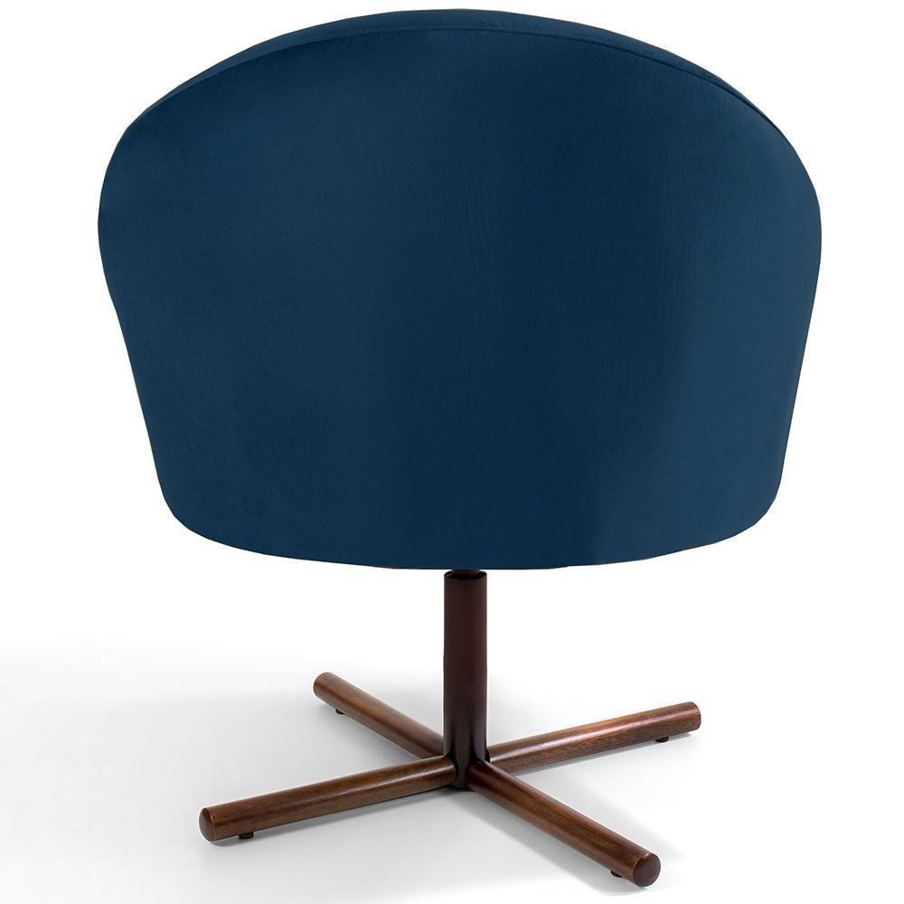 Kit 02 Poltronas Rafa D02 Veludo Azul Oxford C-304 - 3