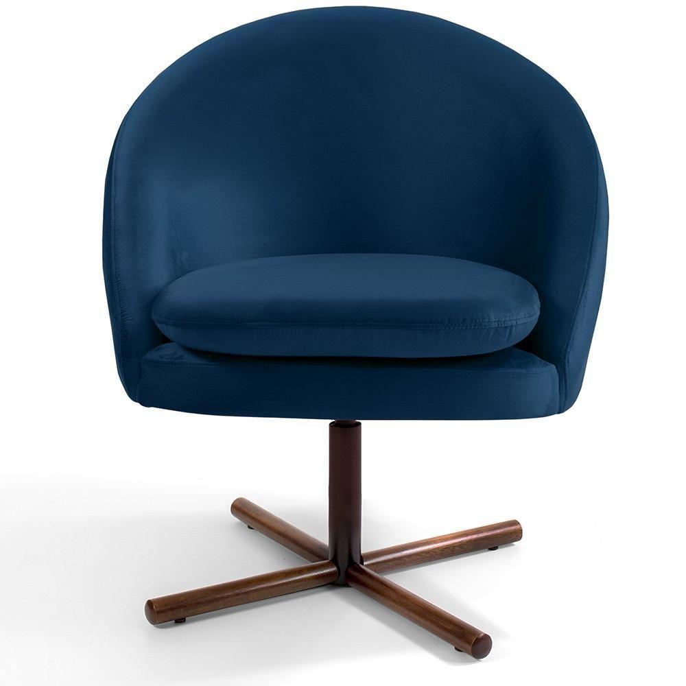 Kit 02 Poltronas Rafa D02 Veludo Azul Oxford C-304 - 6