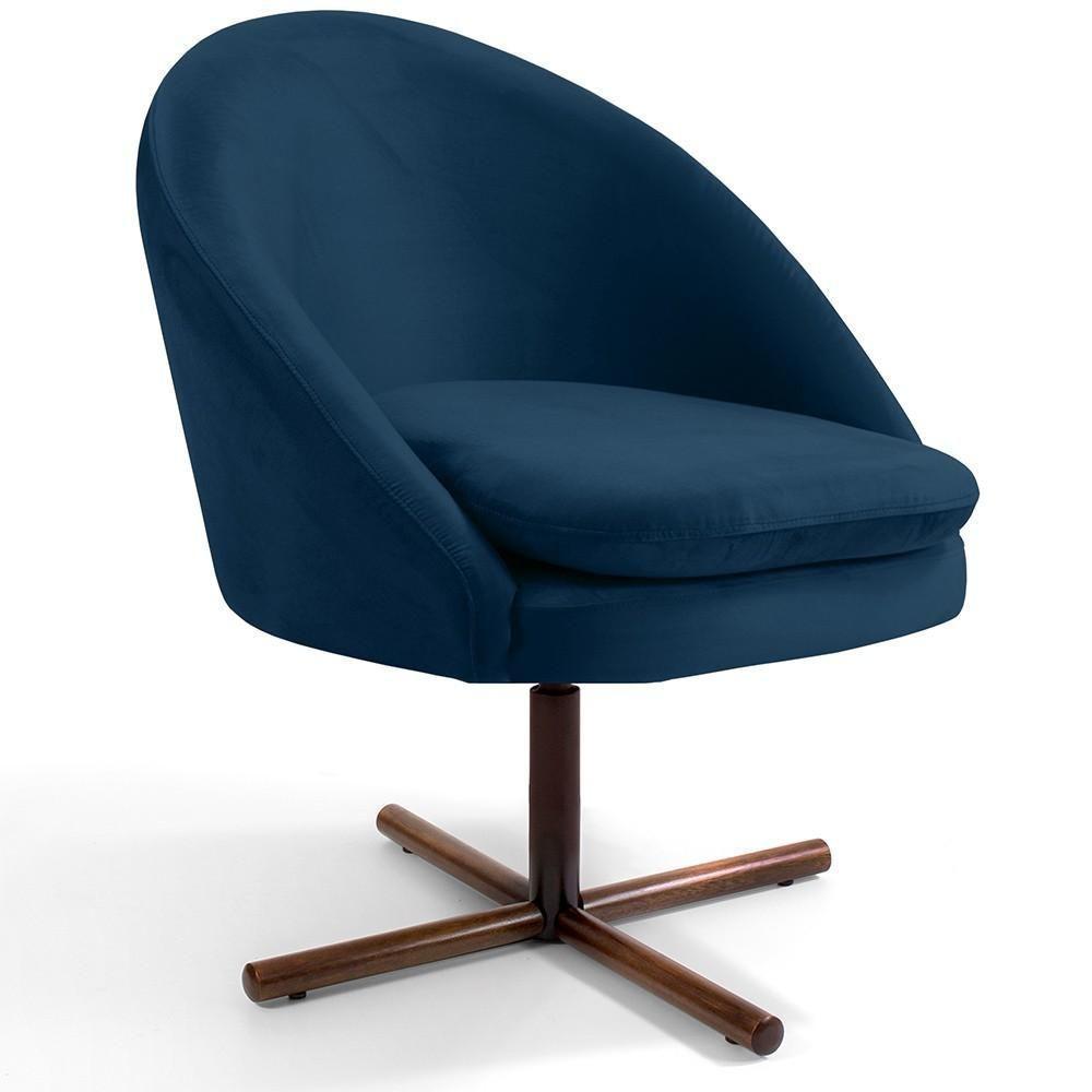 Kit 02 Poltronas Rafa D02 Veludo Azul Oxford C-304 - 7