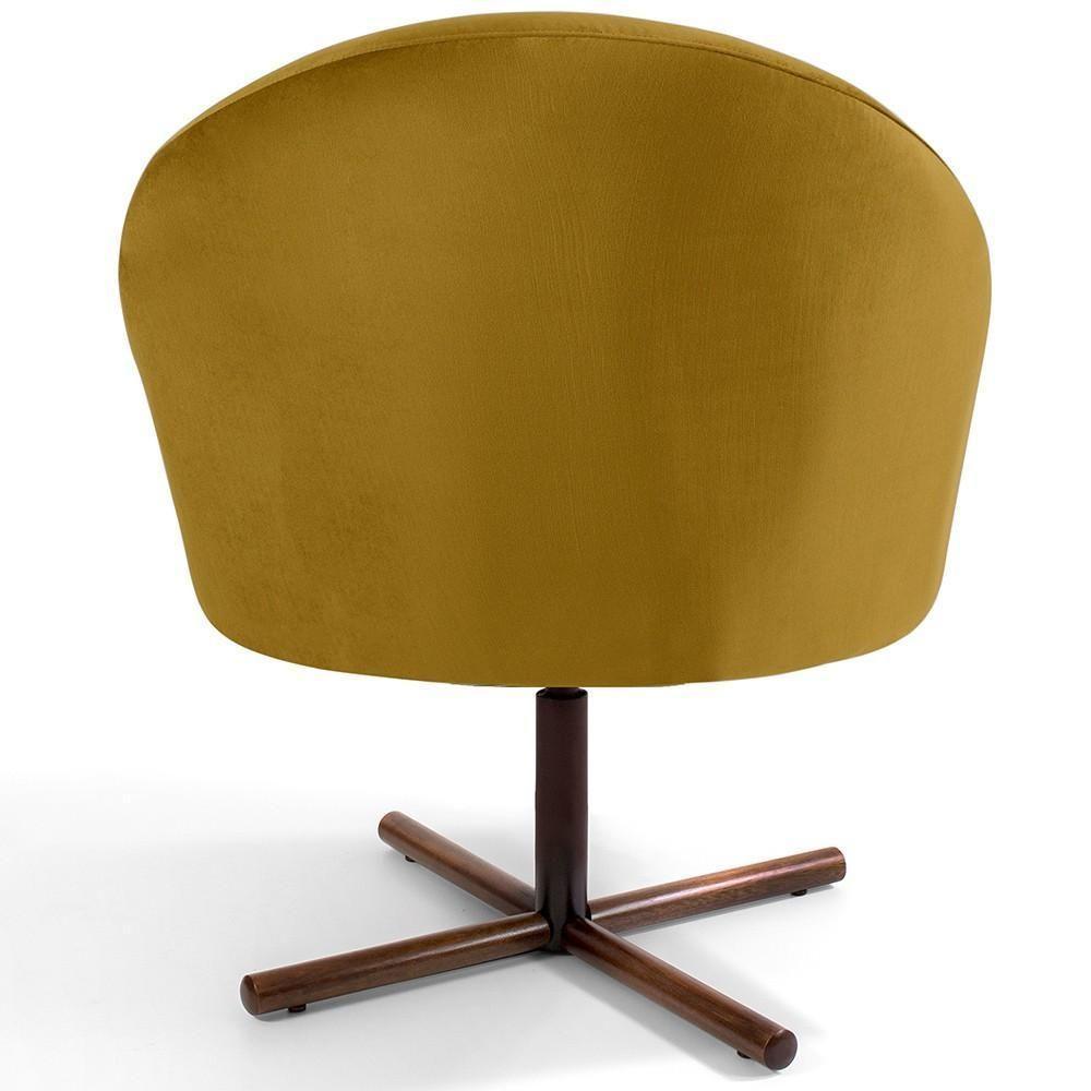 Kit 02 Poltronas Rafa D02 Veludo Mostarda C-279 - 3