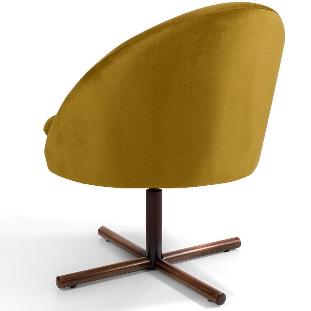 Kit 02 Poltronas Rafa D02 Veludo Mostarda C-279 - 4