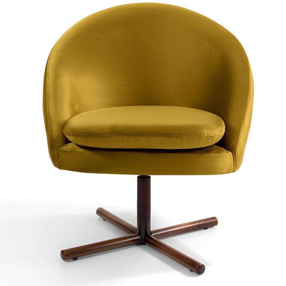 Kit 02 Poltronas Rafa D02 Veludo Mostarda C-279 - 6