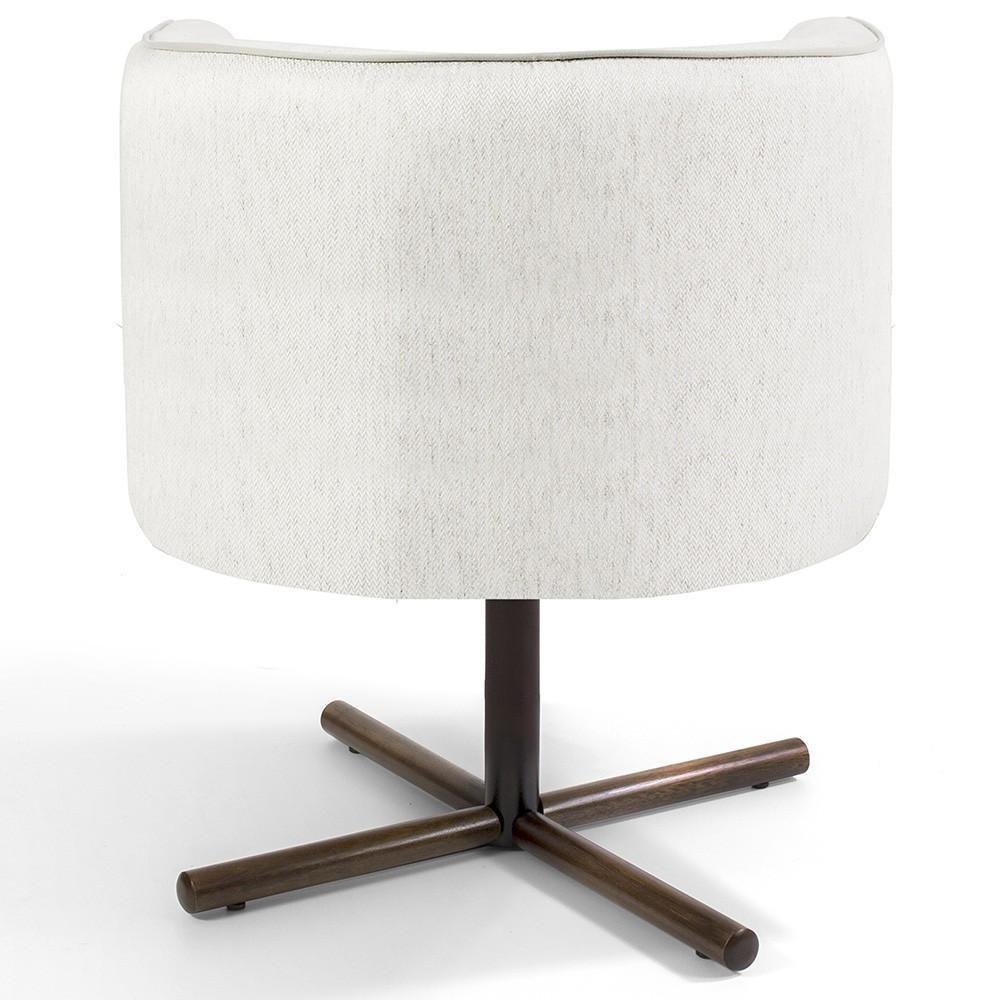 Poltrona Giratória Base X Linho Bege C-443 - 2