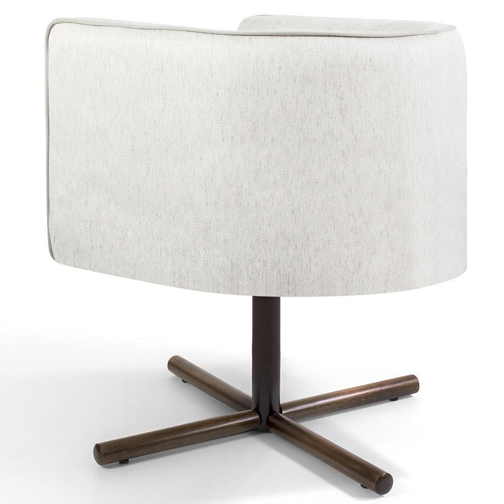 Poltrona Giratória Base X Linho Bege C-443 - 3