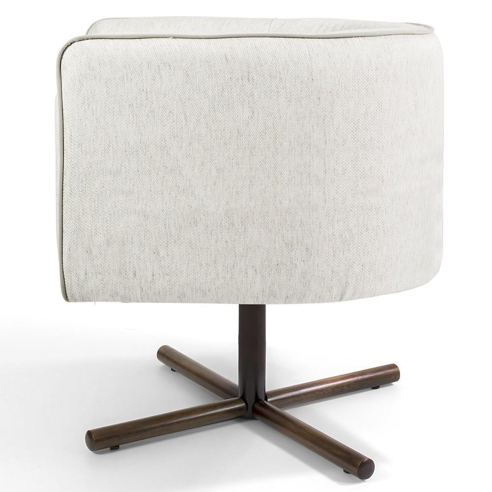 Poltrona Giratória Base X Linho Bege C-443 - 5