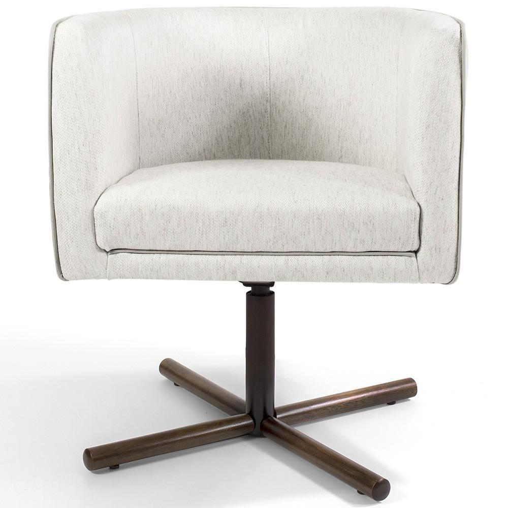 Poltrona Giratória Base X Linho Bege C-443 - 7