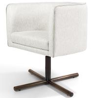 Poltrona Giratória Base X Linho Bege C-443 - 6