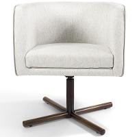 Poltrona Giratória Base X Linho Bege C-443 - 7