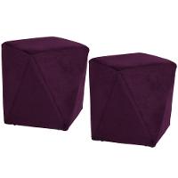 Kit 02 Puffs Ametista D02 Veludo Roxo Grape C-292 - 1