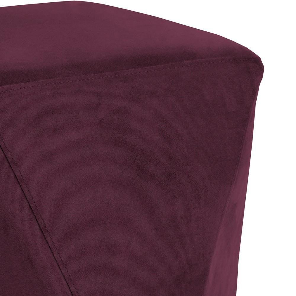 Kit 02 Puffs Decorativo Ametista D02 Veludo Marsala C-278 - 4