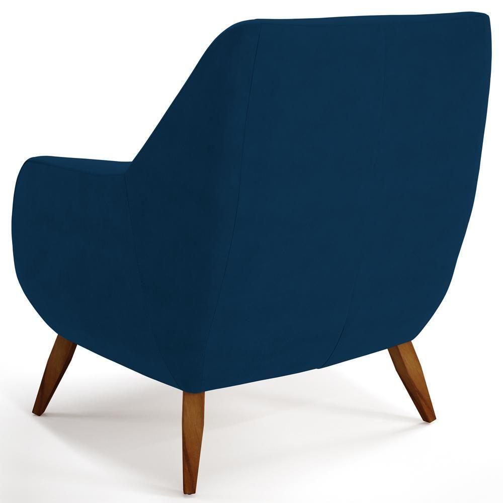 Kit 02 Poltronas Paloma D02 Veludo Azul Marinho C-304 - 2