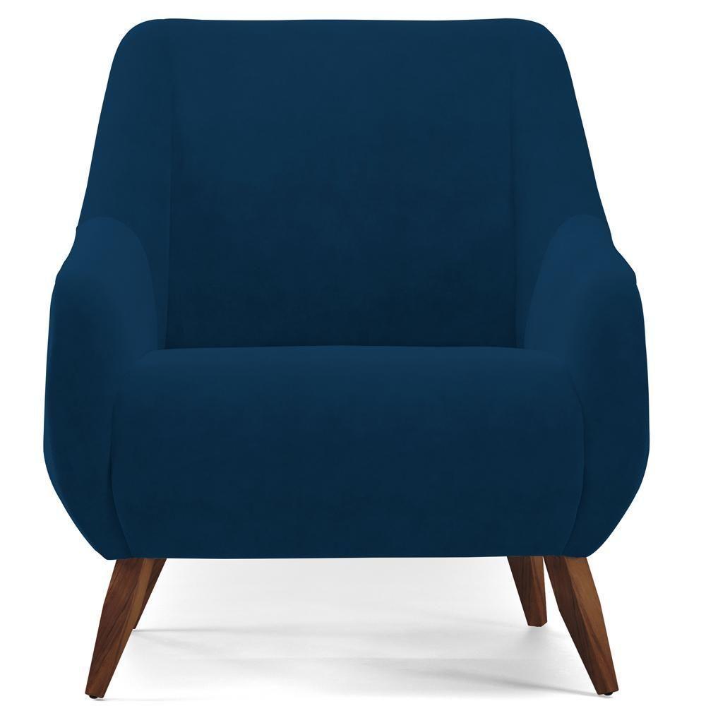 Kit 02 Poltronas Paloma D02 Veludo Azul Marinho C-304 - 4