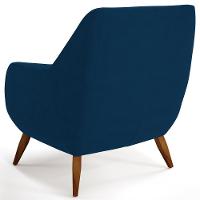 Kit 02 Poltronas Paloma D02 Veludo Azul Marinho C-304 - 2