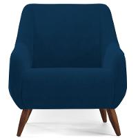 Kit 02 Poltronas Paloma D02 Veludo Azul Marinho C-304