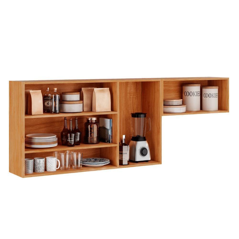 Armário Aéreo De Cozinha Portas Nicho Cinamomo Grafite Vegas - 2