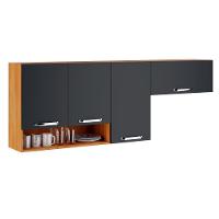 Armário Aéreo De Cozinha Portas Nicho Cinamomo Grafite Vegas - 1