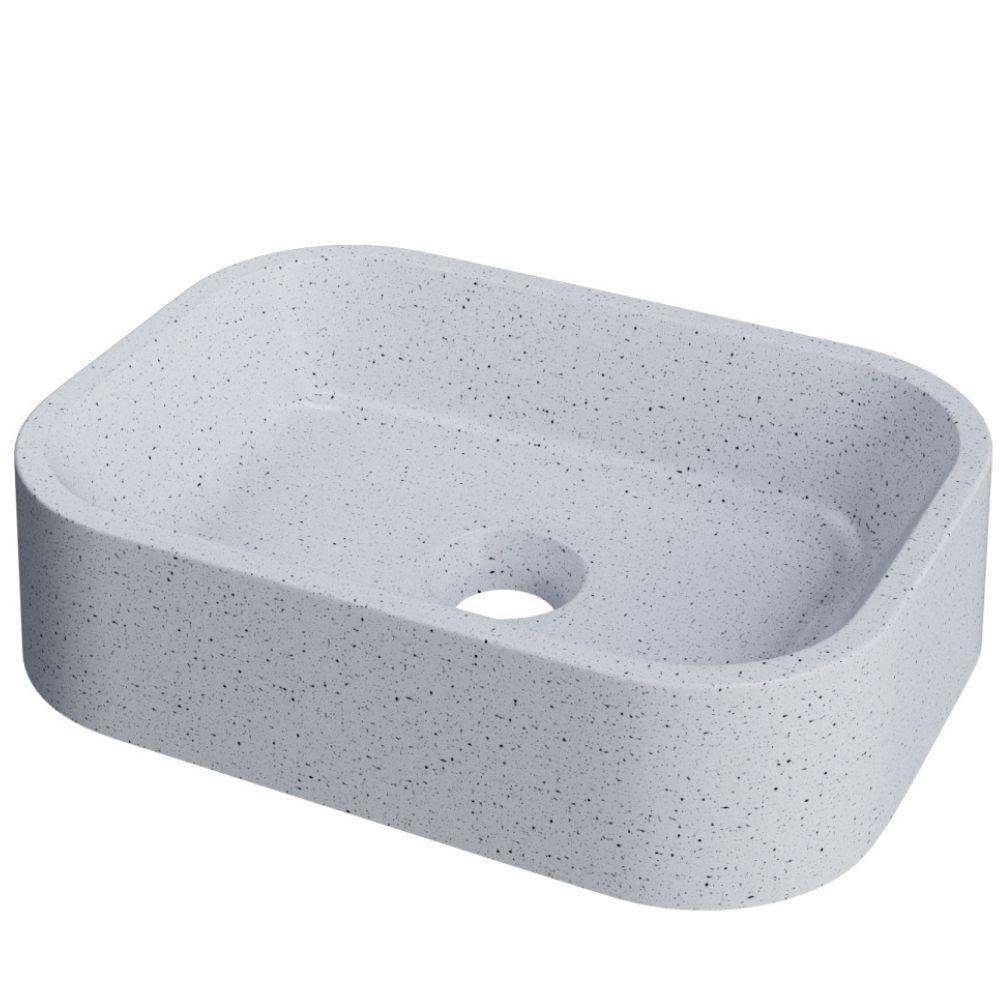 Cuba De Apoio Retangular Para Banheiro Lavabo C01 Br37w Branco Granit Matte - Lyam - 1