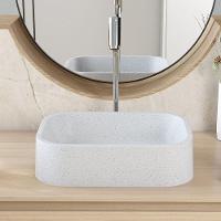Cuba De Apoio Retangular Para Banheiro Lavabo C01 Br37w Branco Granit Matte - Lyam
