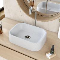 Cuba De Apoio Retangular Para Banheiro Lavabo C01 Br37w Branco Granit Matte - Lyam - 5