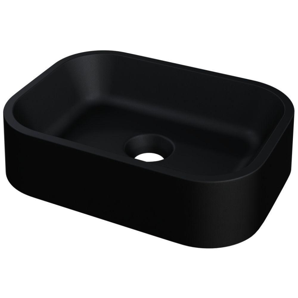 Cuba De Apoio Retangular Para Banheiro Lavabo C01 Br37w Preto Matte Fosca - Lyam - 1