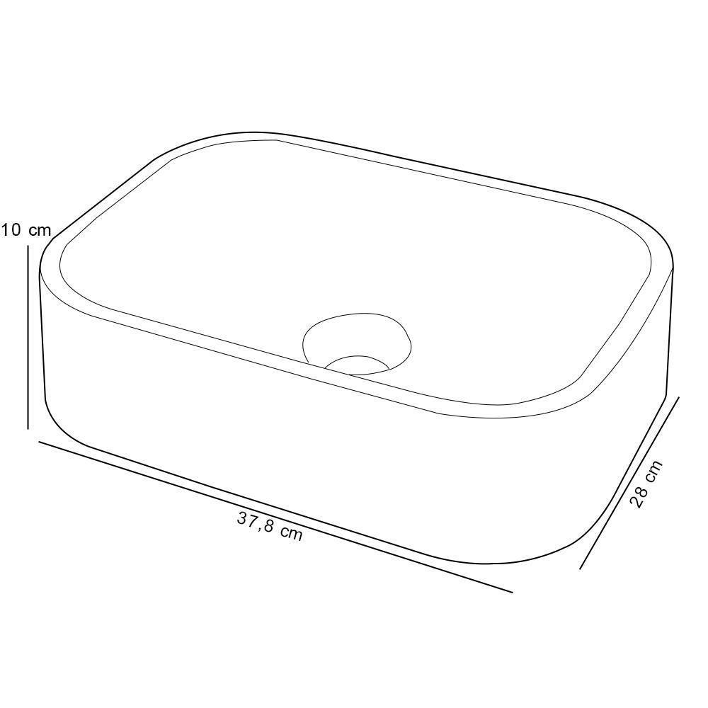 Cuba De Apoio Retangular Para Banheiro Lavabo C01 Br37w Preto Matte Fosca - Lyam - 2