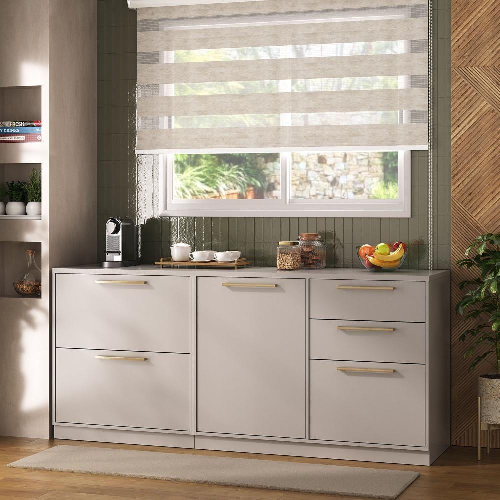 Conjunto Balcões De Cozinha Itatiaia Madeira Fendi Essence - 1