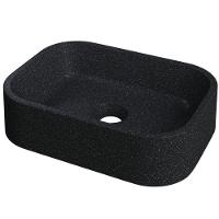 Kit 02 Cubas De Apoio Retangular Para Banheiro Lavabo C01 Br37w Preto Granit Matte - Lyam - 2