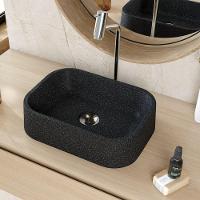 Kit 02 Cubas De Apoio Retangular Para Banheiro Lavabo C01 Br37w Preto Granit Matte - Lyam - 6