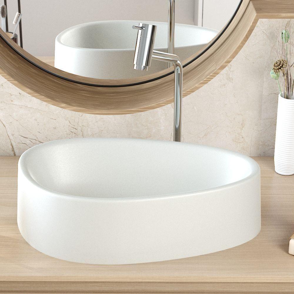 Kit 02 Cubas De Apoio Gota Para Banheiro Lavabo C01 Bg43w Cinza Matte Fosca - Lyam - 5