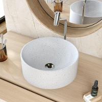 Kit 02 Cubas De Apoio Redonda Para Banheiro Lavabo C01 Bl34w Branco Granit Matte - Lyam - 6