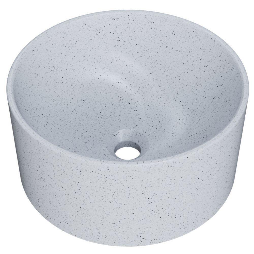 Cuba De Apoio Redonda Para Banheiro Lavabo C01 Bl30w Branco Granit Matte - Lyam - 1