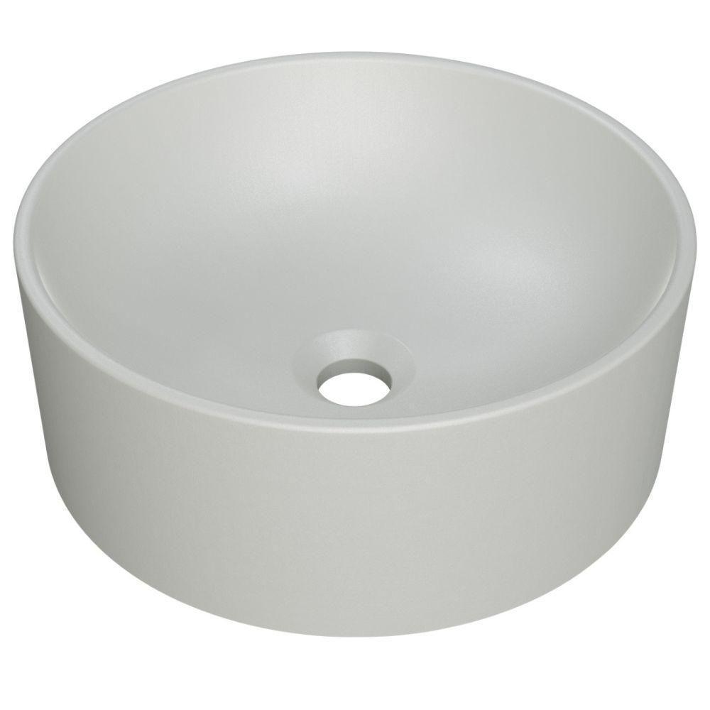 Cuba De Apoio Redonda Para Banheiro Lavabo C01 Bl34w Cinza Matte Fosca - Lyam - 1