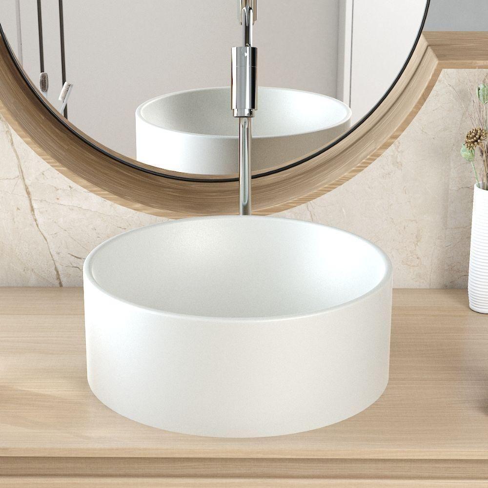 Cuba De Apoio Redonda Para Banheiro Lavabo C01 Bl34w Cinza Matte Fosca - Lyam - 4