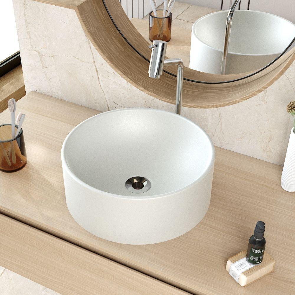 Cuba De Apoio Redonda Para Banheiro Lavabo C01 Bl34w Cinza Matte Fosca - Lyam - 5