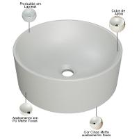 Cuba De Apoio Redonda Para Banheiro Lavabo C01 Bl34w Cinza Matte Fosca - Lyam - 3