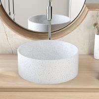 Cuba De Apoio Redonda Para Banheiro Lavabo C01 Bl34w Branco Granit Matte - Lyam