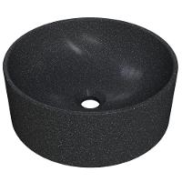 Cuba De Apoio Redonda Para Banheiro Lavabo C01 Bl34w Preto Granit Matte - Lyam - 1