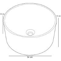 Cuba De Apoio Redonda Para Banheiro Lavabo C01 Bl34w Preto Granit Matte - Lyam - 2