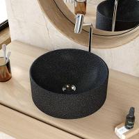 Cuba De Apoio Redonda Para Banheiro Lavabo C01 Bl34w Preto Granit Matte - Lyam - 5