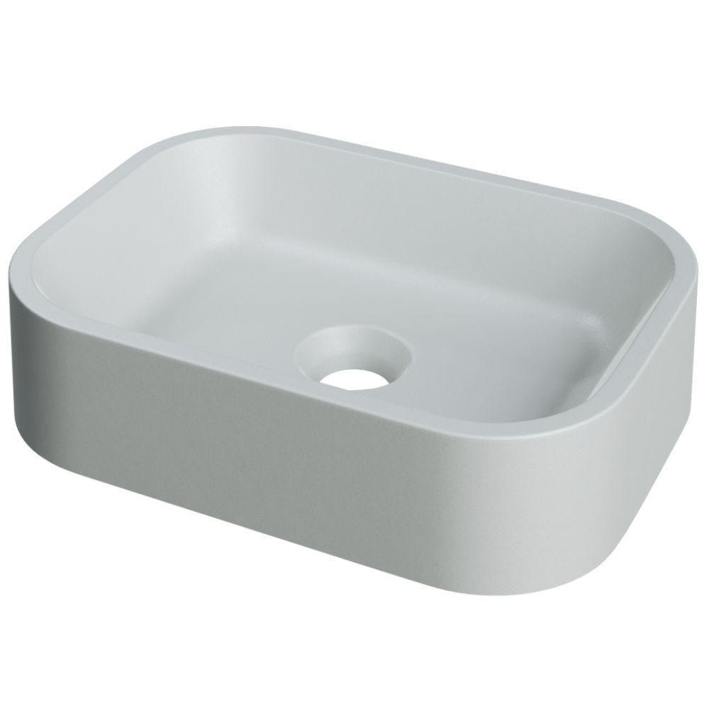 Cuba De Apoio Retangular Para Banheiro Lavabo C01 Br37w Cinza Matte Fosca - Lyam - 1