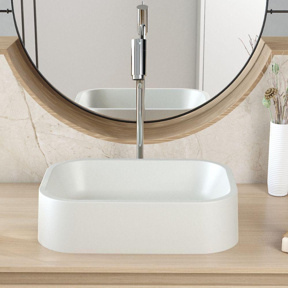 Cuba De Apoio Retangular Para Banheiro Lavabo C01 Br37w Cinza Matte Fosca - Lyam - 4