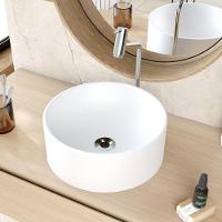 Kit 02 Cubas De Apoio Redonda Para Banheiro Lavabo C01 Bl34w Branca Matte Fosca - Lyam - 6