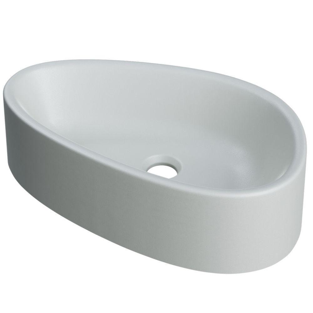 Cuba De Apoio Gota Para Banheiro Lavabo C01 Bg43w Cinza Matte Fosca - Lyam - 1