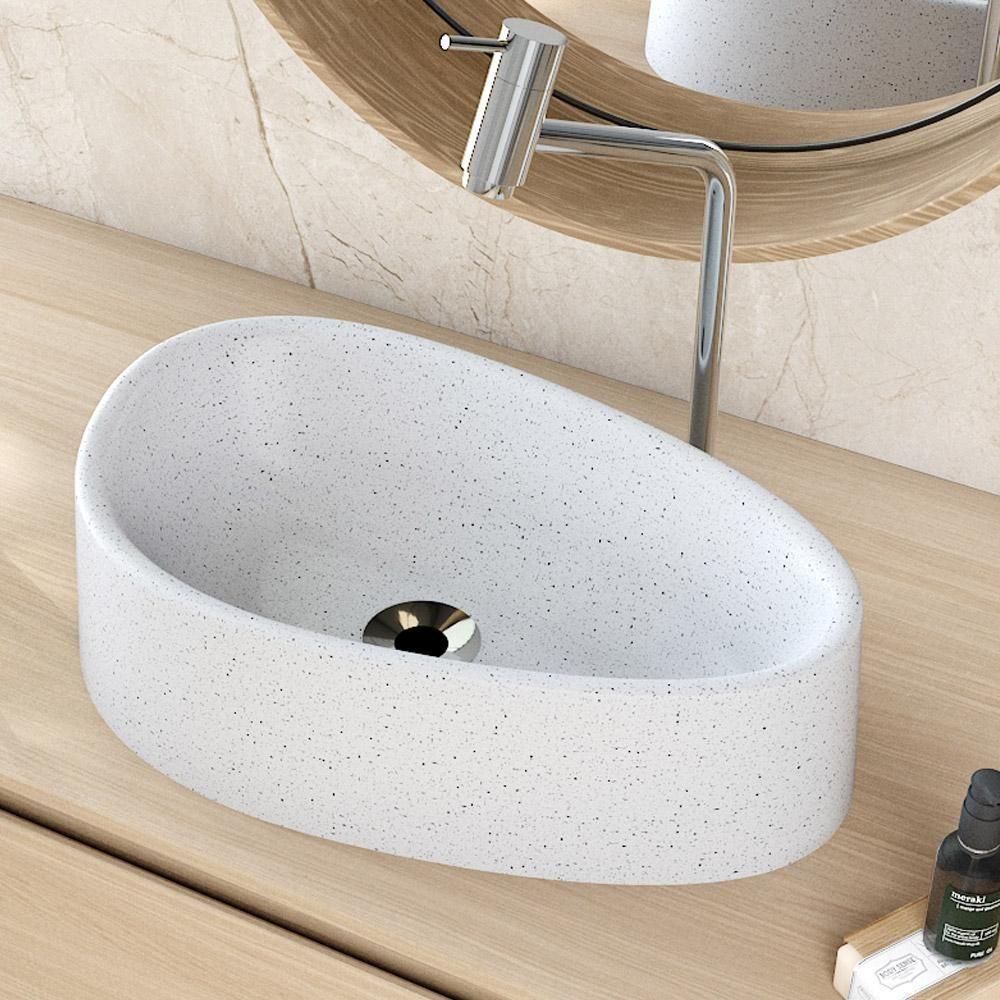 Cuba De Apoio Gota Para Banheiro Lavabo C01 Bg43w Branco Granit Matte - Lyam - 5