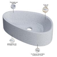 Cuba De Apoio Gota Para Banheiro Lavabo C01 Bg43w Branco Granit Matte - Lyam - 3