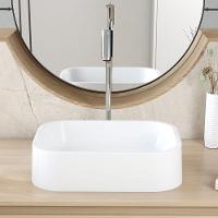 Kit 02 Cubas De Apoio Retangular Para Banheiro Lavabo C01 Br37w Branco - Lyam - 5