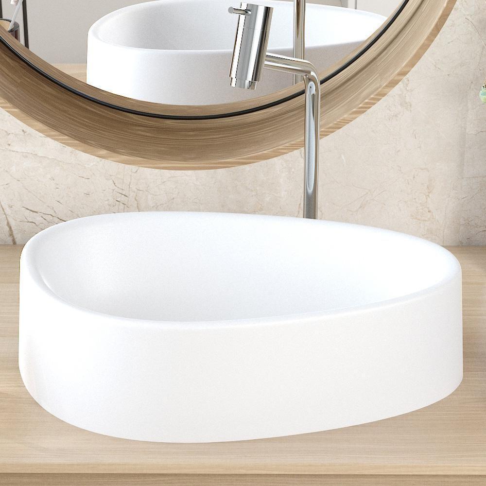 Kit 02 Cubas De Apoio Gota Para Banheiro Lavabo C01 Bg43w Branca Matte Fosca - Lyam - 5