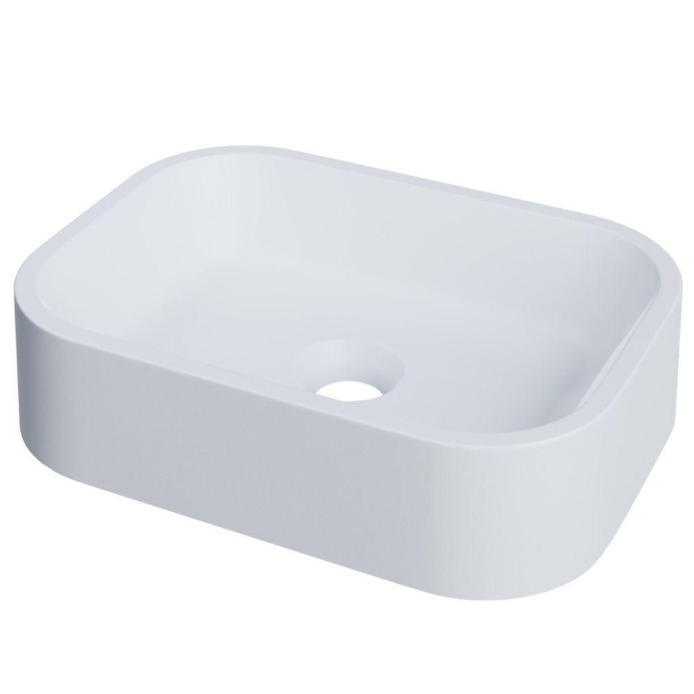 Cuba De Apoio Retangular Para Banheiro Lavabo C01 Br37w Branca Matte Fosca - Lyam - 1