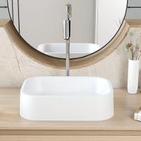 Cuba De Apoio Retangular Para Banheiro Lavabo C01 Br37w Branca Matte Fosca - Lyam